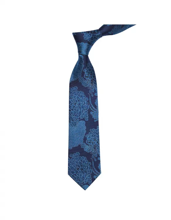 Teal Floral Regular Tie